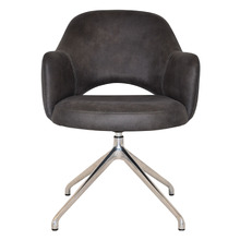 Lex Faux Leather Trestle Armchairs (Set of 2)